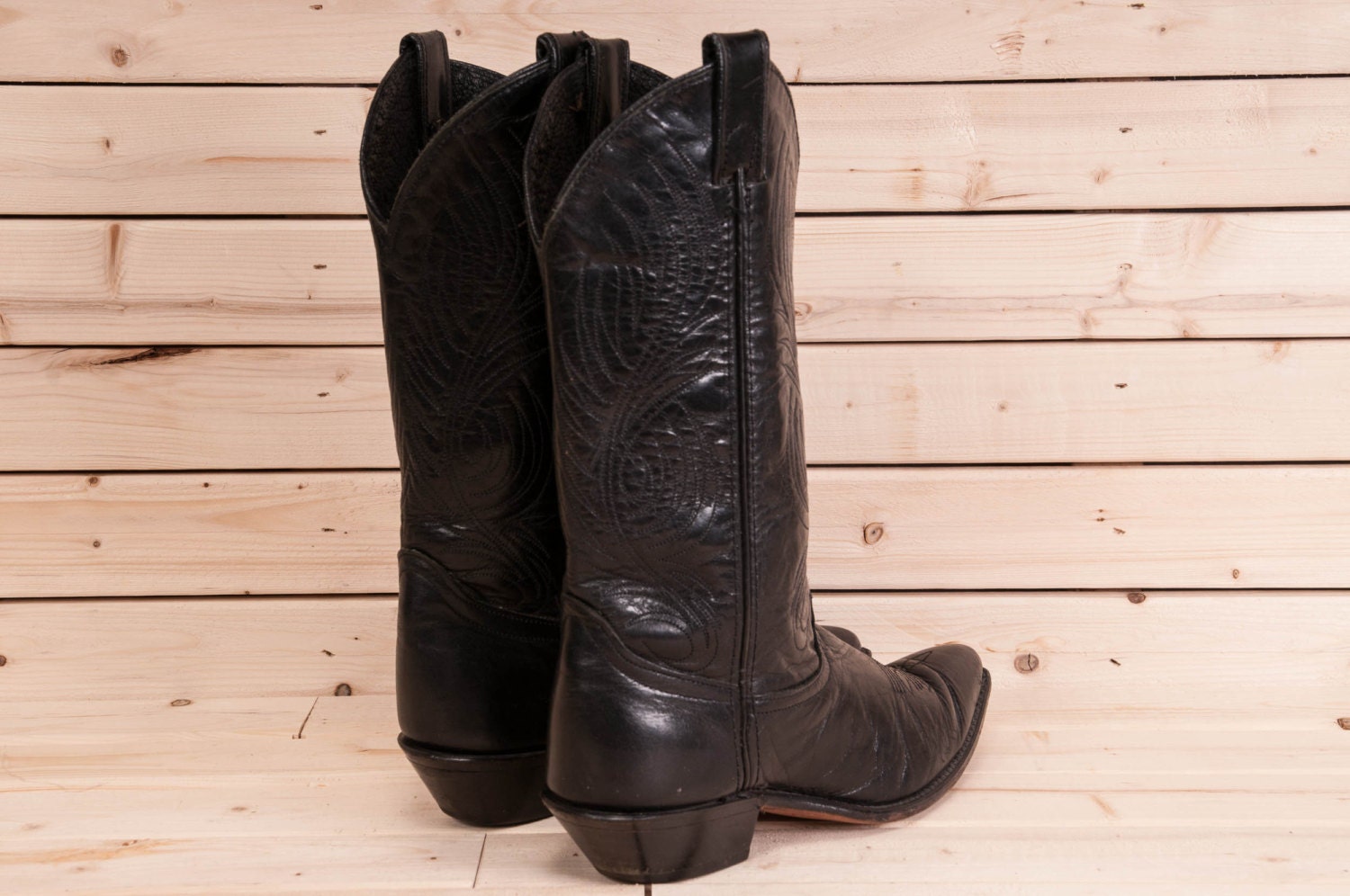 Vintage black Code West cowboy boots size 7M
