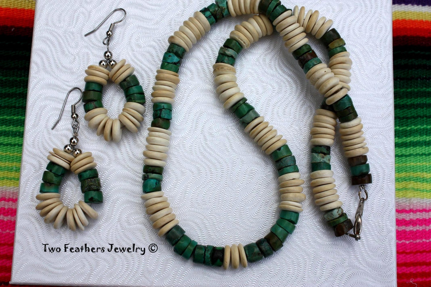 Turquoise And Wood - Turquoise Necklace - Turquoise Earrings - Wood Necklace - Wood Earrings - Tribal Jewelry - Organic - Gift For Her