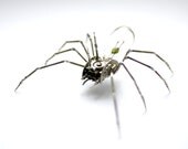 Mechanical Spider Sculpture No 27 Recycled Watch Parts Clockwork Arachnid Figurine Stems Lightbulb Arthropod A Mechanical Mind Gershenson