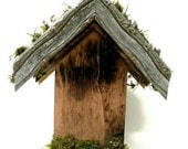 Wren Wood Bird House, Recycled, Rustic, Eco Friendly, Outdoor Art Decor, Bird Lovers