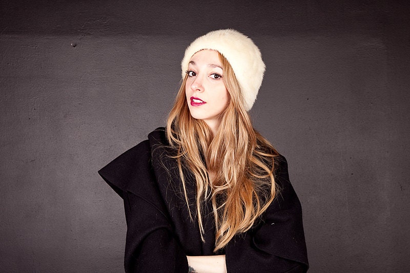 Vintage Blonde Mink Fur Hat