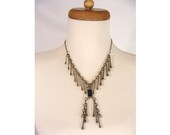 vintage Good Luck Abstract Horseshoe Nail Pendant Necklace Industrial Goth