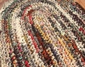 Autumn Colored Crocheted Oval Rag Rug