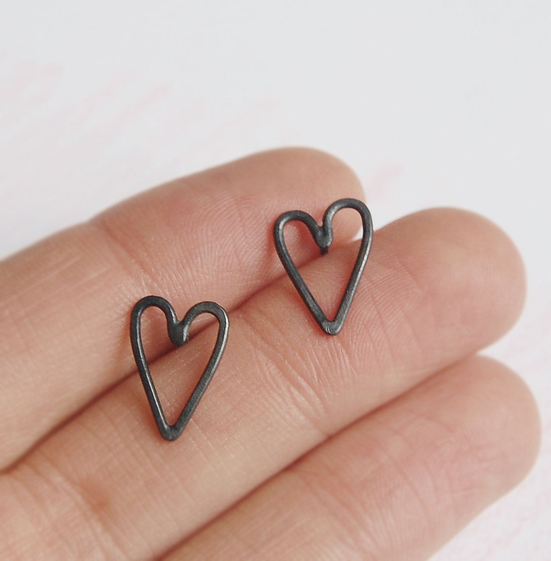 Free shipping Mother's day Silver Heart 2 Earrings Studs