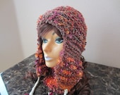 Ear Flaps and Tassels Hat Women Beanie Ear Flaps Bulky Soft Warm Cold Weather Accessory Gift For Her Knitted Gift