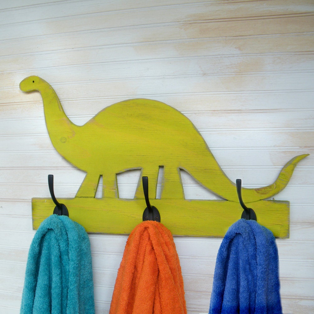 Dinosaur Towel Hook Wooden Bracho Dino Kids Bathroom Towel Hook Brachiosaurus Towel Hook