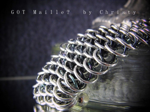 Bracelet - Cuff - Dragonscale - Chainmaille - Handmade