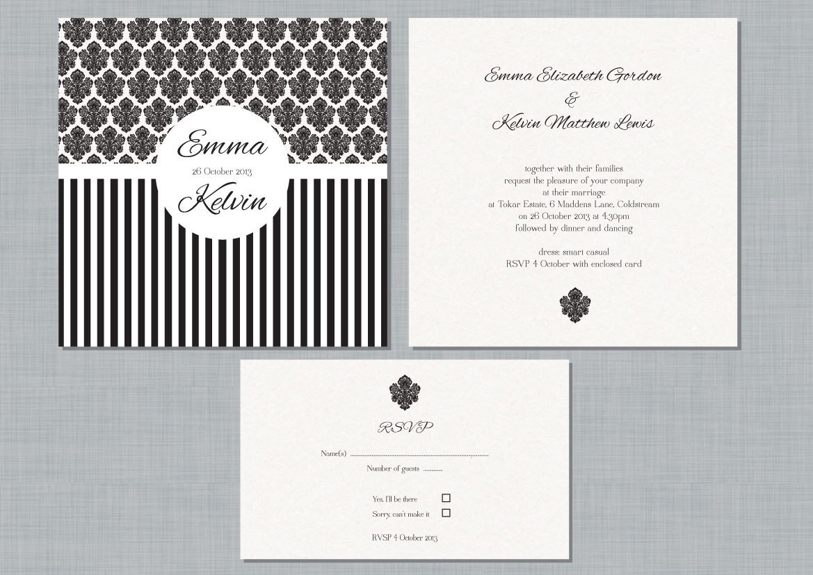 Printable Wedding Invitation Set - Sweet Paris