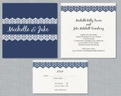 Printable Wedding Invitation Set - Lace Fan