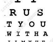 SALE Customize eye chart with your own words up to 29 letters purchase this listing to create personalized eye chart-11x14" size