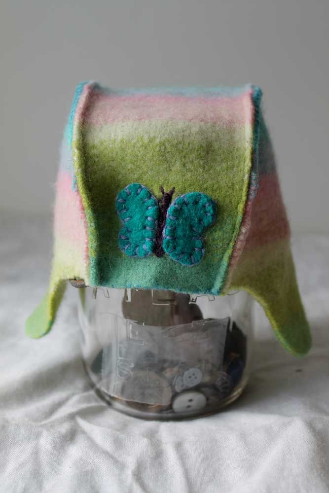Rainbow Stripe Butterfly Cap