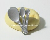 Spoons mold 956 - silicone mold, craft mold, porcelain mold, jewelry mold, food mold, pop up mold, clays mold, flexible mold