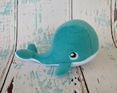 Ready To Ship - Aqua Blue Whale - FREE SHIPPING