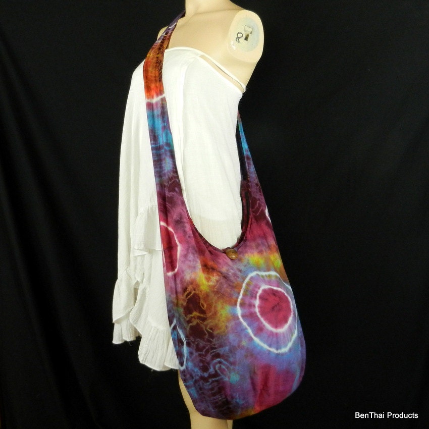 Tie Dye Sling Bag Purse Crossbody Hobo Hippie Messenger Celebrity XXL Puls Size G6
