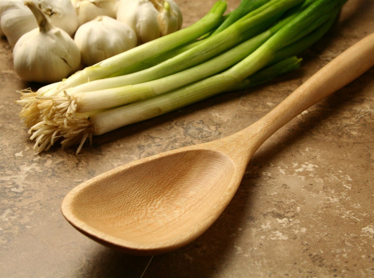 wooden roux spoon kitchen utensil of Sycamore wood