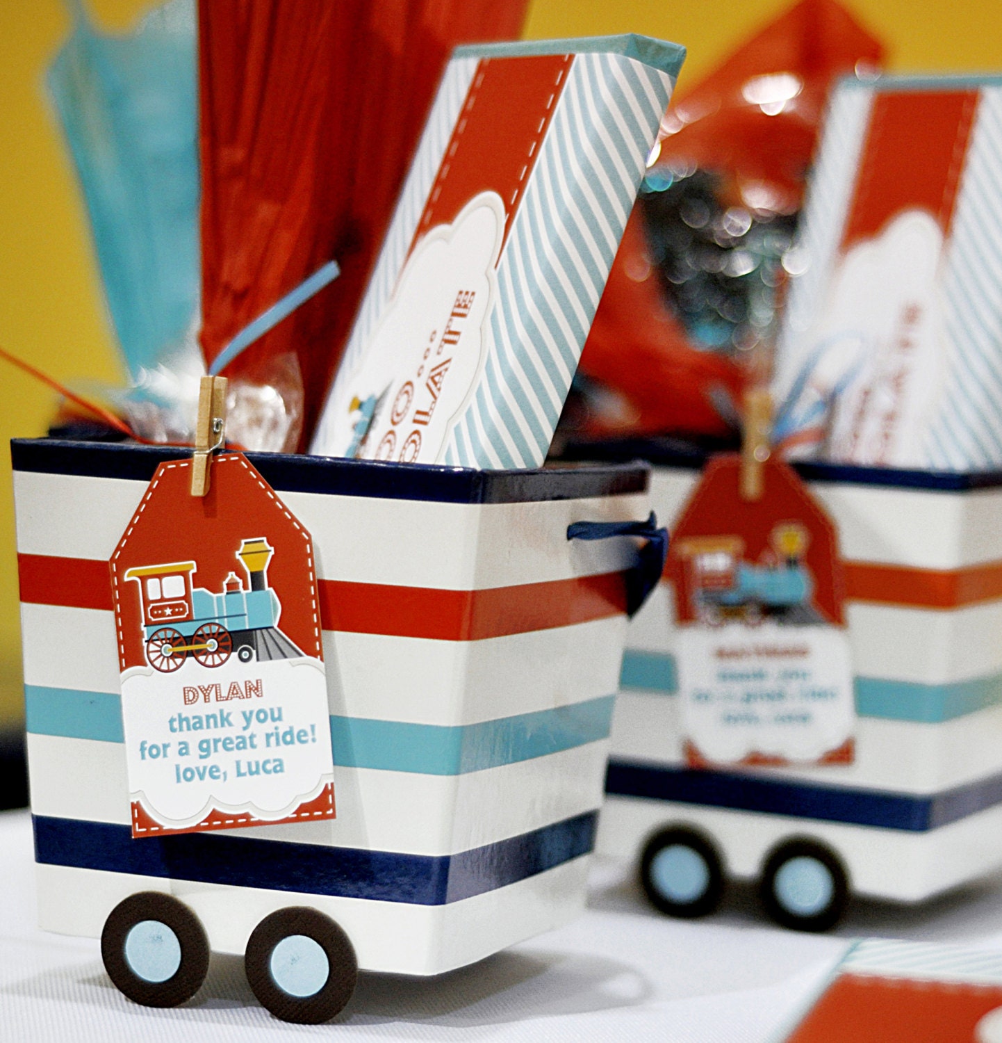 INSTANT DOWNLOAD - DIY printable favor tags - choo choo train