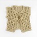Crocheted Baby Girl Vest  - Beige, 1 - 2 years