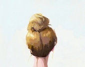 5x7" hair art - bun print - "Top Knot 18"