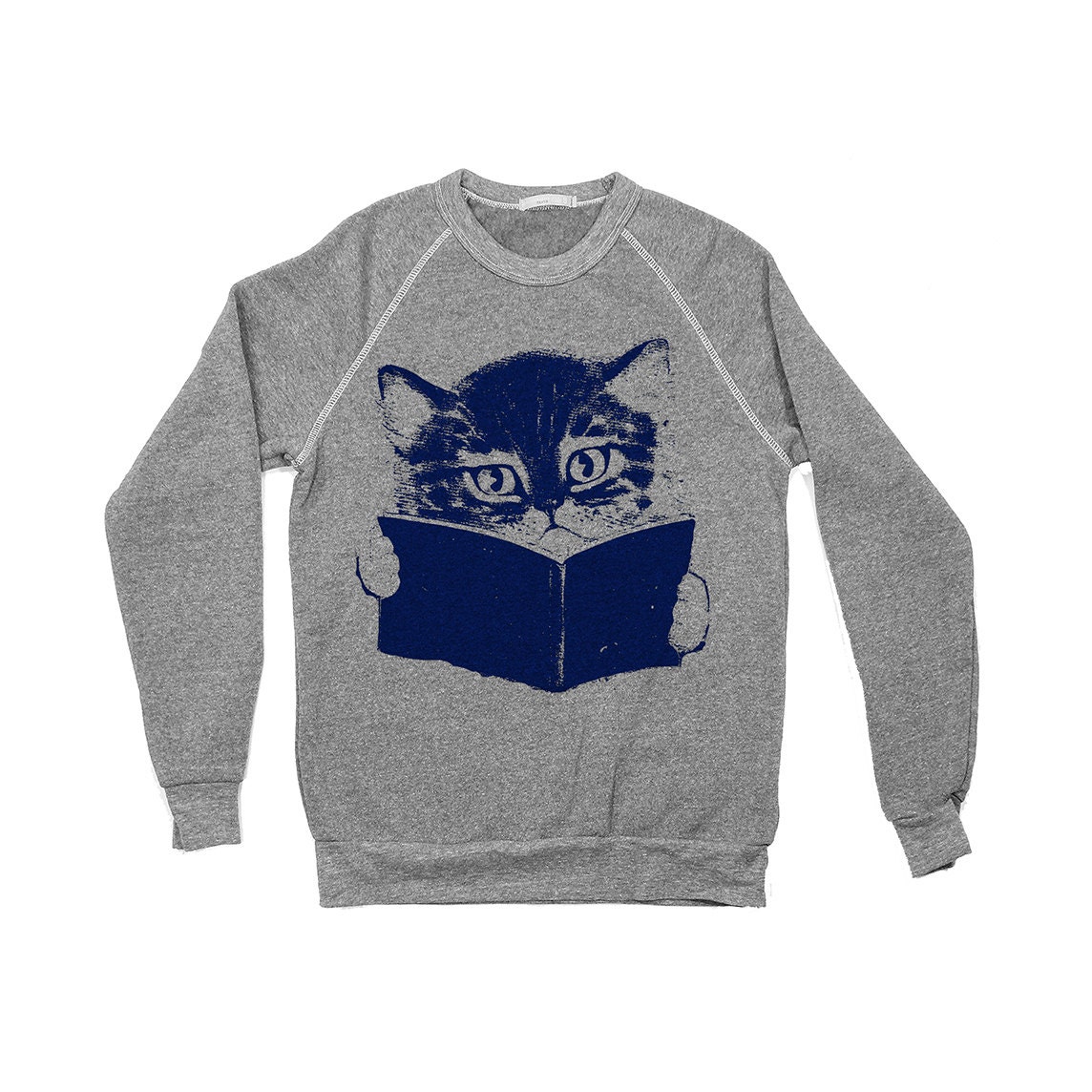 FURST EDITION sweater. cat sweatshirt. grey.