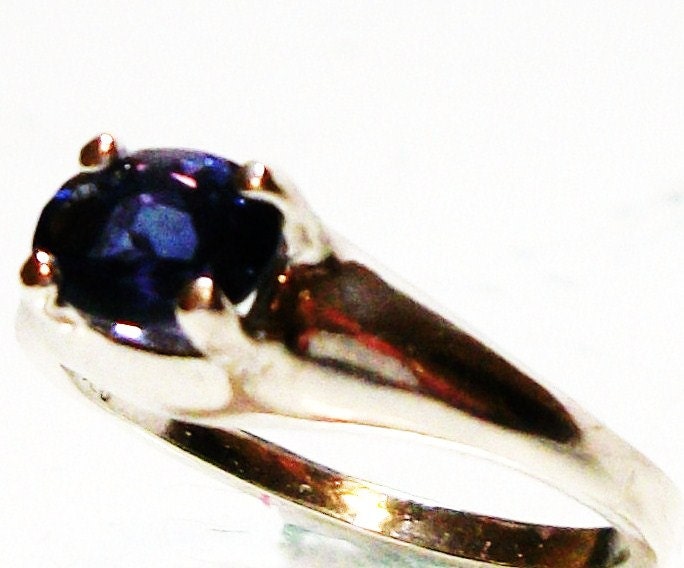Blue Iolite ring, water sapphire ring, s7, genuine gemstone jewelry, gifts for her, fine jewelry "Blue Violin"