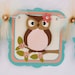 Shabby chic owl baby shower banner, its a girl banner, peach, teal, brown, one of a kind, READY TO SHIP