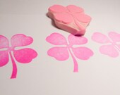 Four Leaf Clover Rubber Stamp Hand Carved