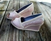 Custom Wedding TOMS -- Pink Wedge design