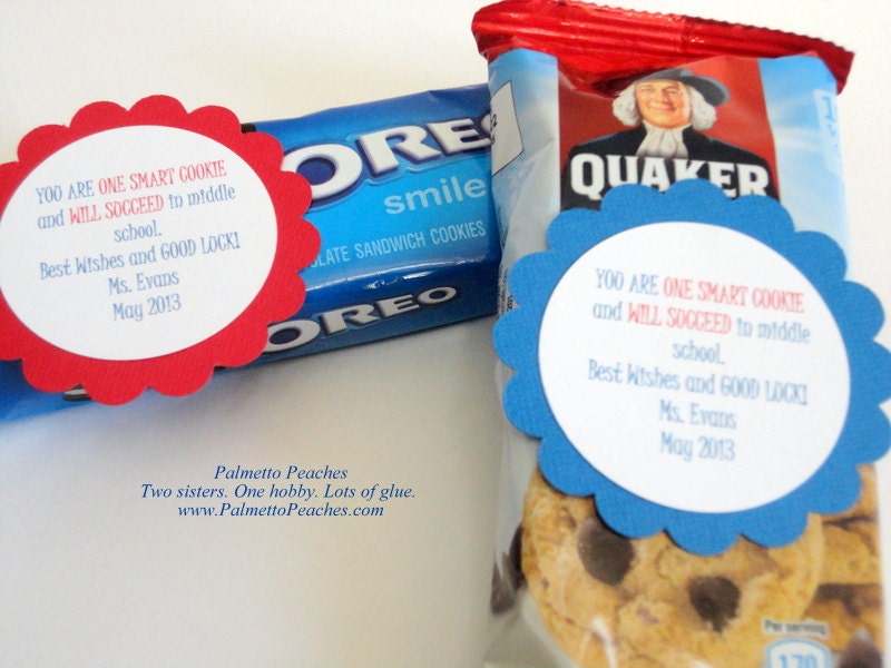 Tags / Punches - Kid Gift - Smart Cookie Labels/Personalized Tag -  for Scrapbooking / Party Decor / Favors - Qty - 12