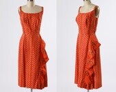 1950s dress/ 50s sarong dress/ Philippines