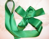 Ribbon Emerald Green - 1 1/2"  Double Face Satin - DIY Wedding Gift Wrap Favor Box Ribbon - Hair Bouquet Ribbon - Supplies -5 Yards