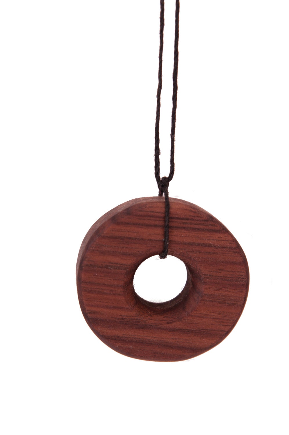 Wooden Teething Necklace for Mom & Baby - Donut Walnut Nursing Necklace