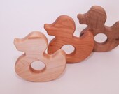 Duck Teether Toy for Baby - Organic, Natural and Wooden