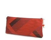 Red Chevron Clutch Wedding Bridesmaids Cosmetic Bag Personalized Gift for Her