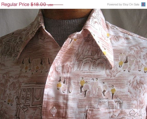 20 PERCENT DISCOUNT Vintage Mens Shirt Long Sleeve Cimone Cimone 48 in/122cm chest