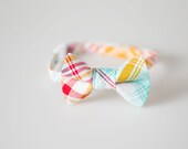 Boys Bowtie - Red, Orange, and Aqua Plaid - Baby Bow Tie