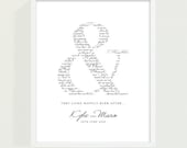 Valentine's Day Ampersand Wedding Vows Customised 11"x14" Keepsake Print for Newlyweds & Anniversaries Il_170x135