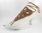 Barefoot Crochet Sandals cooper, Gypsy Lace Sandals, Crochet Sandals, Beach Anklet Yoga Thong