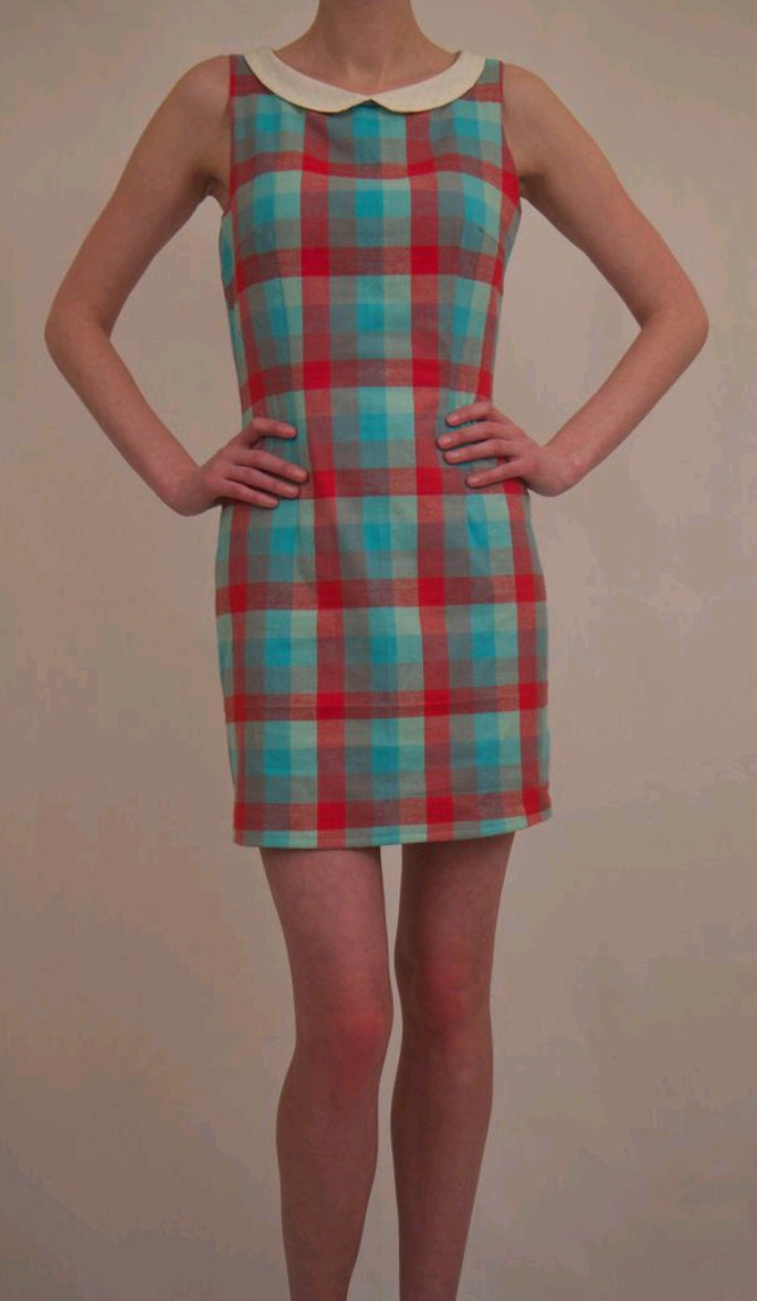 READY TO SHIP Hep Cat Baby shift dress with Peter Pan collar