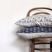 Modern Geometric Ikat Decorative Pillow. Grey Blue Red Geometric Pattern. Recycled Vintage Wool and Natural Linen