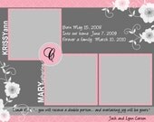 Pink and Gray Floral Adoption Announcement