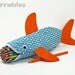 Shark Bag by MinneBites / Toddler Art Storage Bag - Shark Pencil Pouch - Fun Animal Toy Bag - Kids Rainy Day Art Supplies