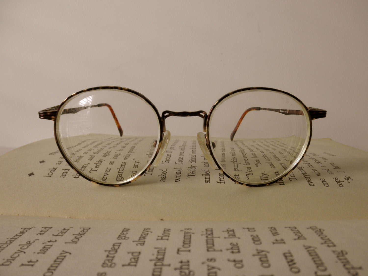 vintage Alfred Sung wire rim eyeglass frames- tortoise shell, glasses, 1980s