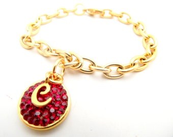 Personalized Mother's Day Bracelet, IGift, Initial Charm, Birthstone Bracelet, Swarovski Crystal, Gold Bracelet, Personalized Bracelet
