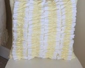 Light Yellow Ruffle Pillow with White Accent Ruffle