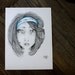 Pencil Drawing she's "Free Spirit" my Original Pencil Drawing Illustration OOAK Pencil Drawing TAGT