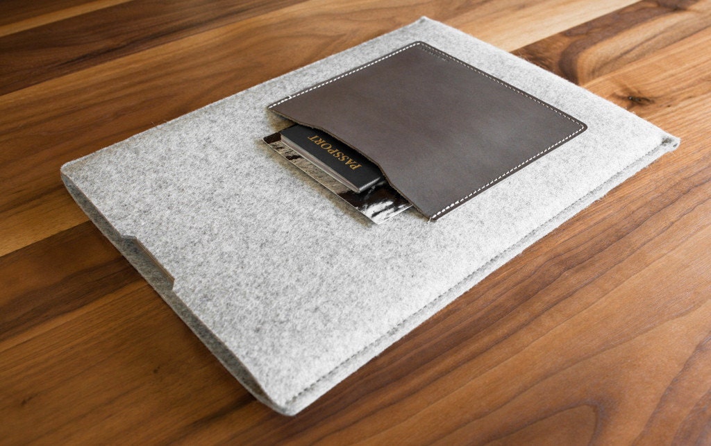 Retina MacBook Pro Proxima Case - Made in the USA - Handcrafted Organic Wool Felt and Italian Leather