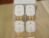Silver Frame FOR YOU Gift Sticker with Metallic Gold Ribbon