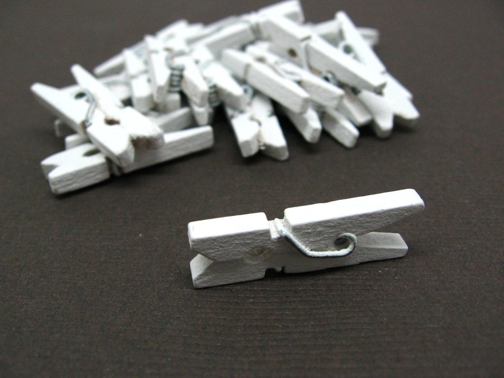 Ice White Mini Clothespin - Set of 25