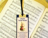Bookmark A Prayer for My Teacher Personalized Blue and Light Peach Bookmark Teachers Students Educators Instructors