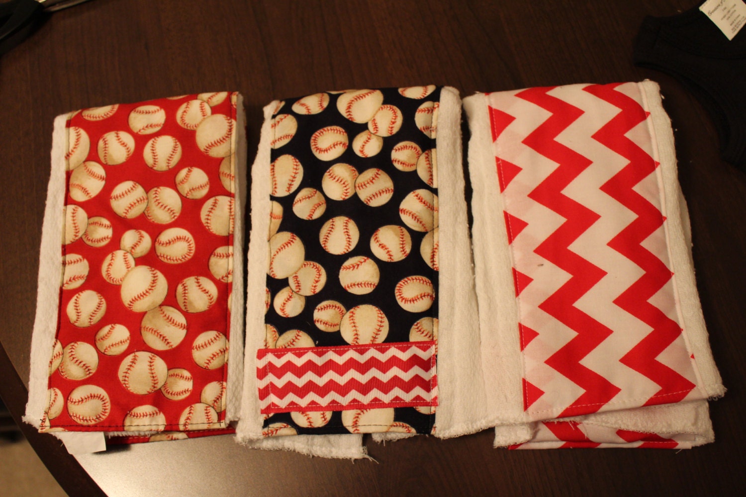 Baseball burp cloth 3 set